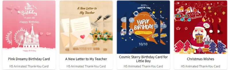 Animated Card Template Style Choose